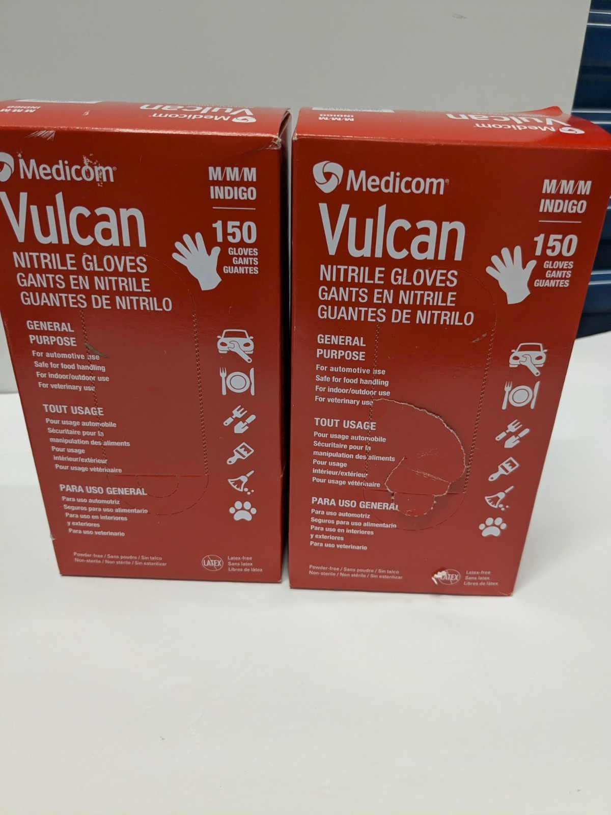 Medicom Vulcan Nitrile Gloves Indigo Medium M 150 Count Box General Purpose