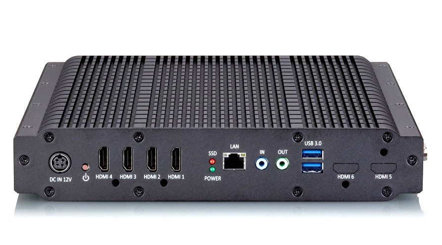 Video Wall Controller 4x HDMI 2×2 Rugged Industrial PC Mini Computer VIA Artigo