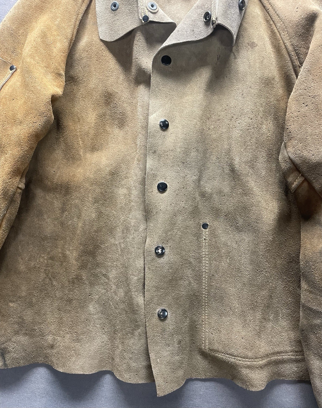 Vintage Weldmark Cowhide Leather Welding Jacket Brown Size L Back Buckle