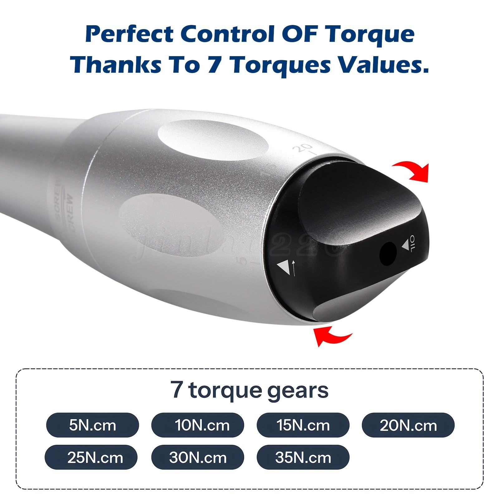 Dental Universal Implant Kit Torque Wrench Contra Angle & 16pcs Drivers Silver