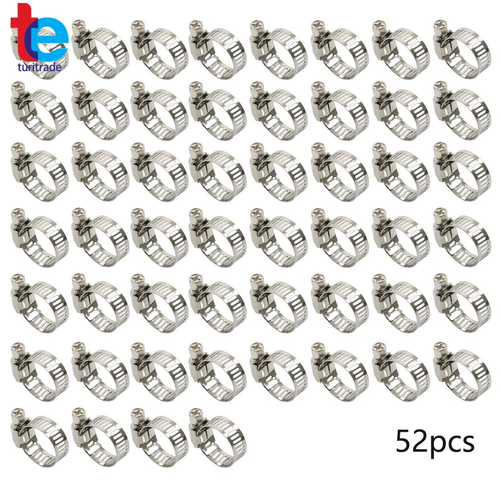 50× 1/2″-3/4″ Adjustable Stainless Steel Drive Hose Clamps Fuel Line Worm Clip