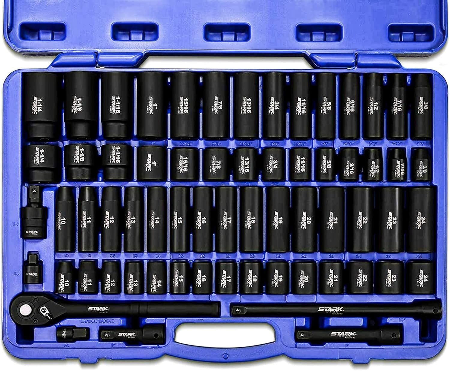 Stark USA 1/2″ Drive Master Impact Socket Set, 65 Piece