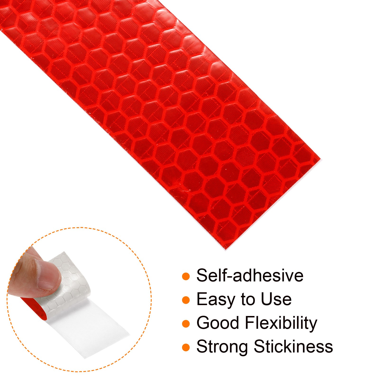 Reflective Tape 1 Roll 15 Ft x 1-inch Safety Tape Reflector Red