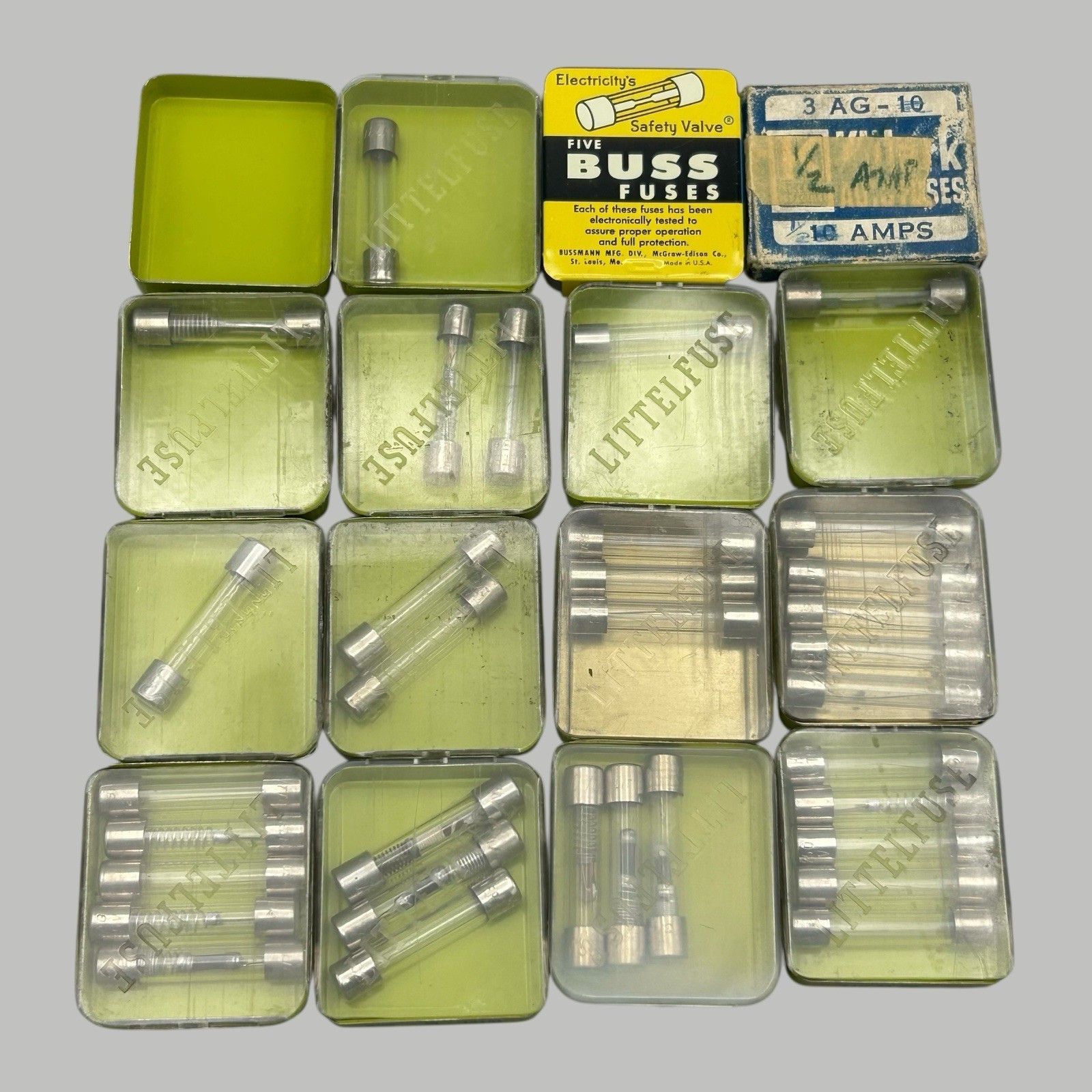 Lot of Littelfuse Vintage Glass Fuses Mixed Lot Untested Ships Quickly