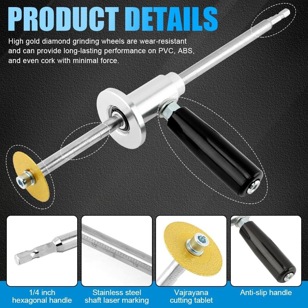 Inside Pipe Cutter for Pvc Pipe with Handle and Diamond Grit Cutting Wheel, 7…