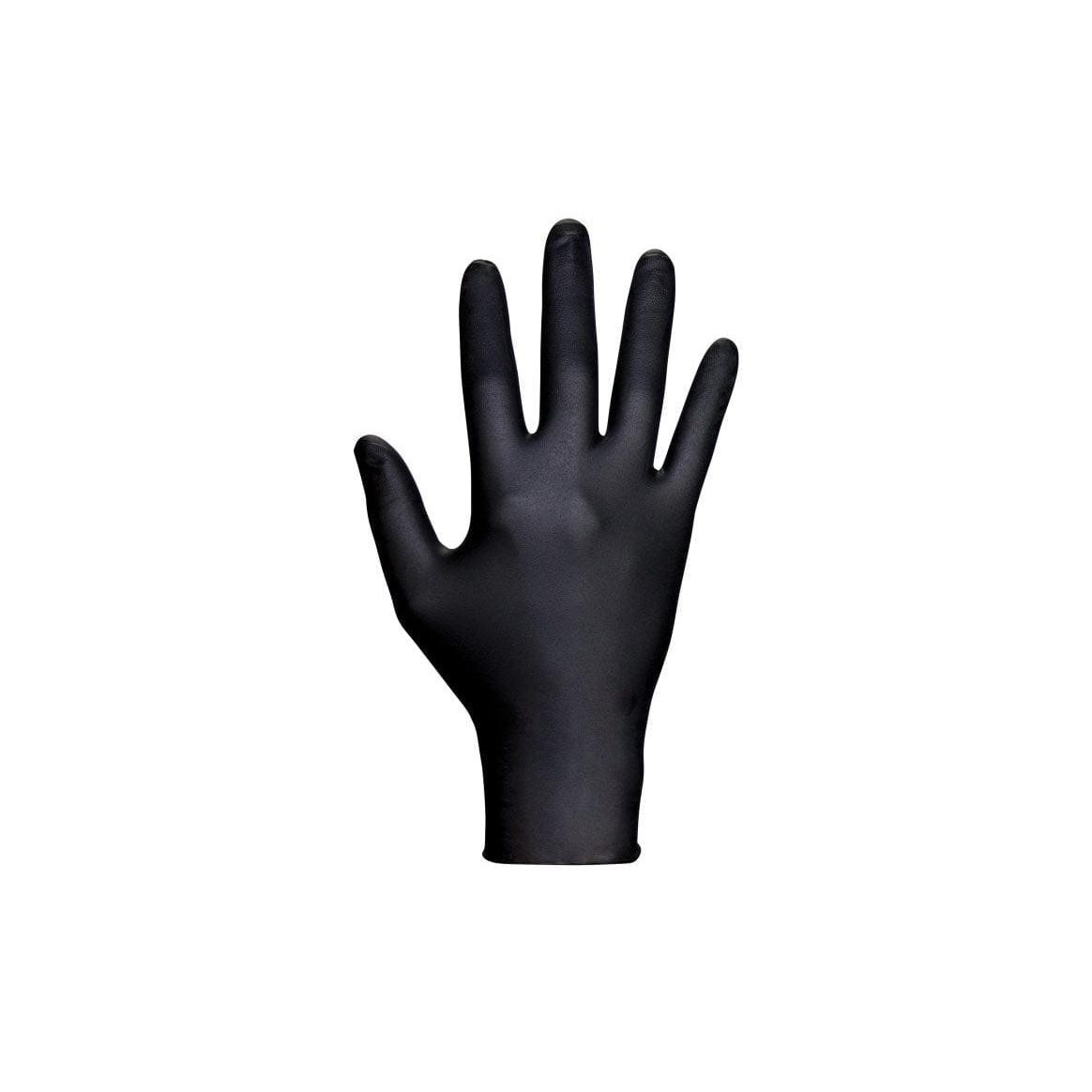 SAS Safety Raven Powder-Free Nitrile 7mil Black Glove M 100-Box #66517