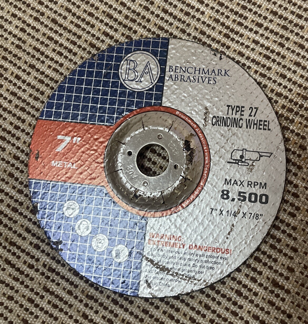 7″x1/4″x7/8″ Pro Depressed Center Grinding Wheel 10