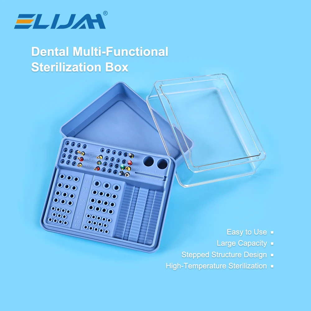 Dental Multi Functional Sterilization Box Dental Burs Box Endo Files Holder US