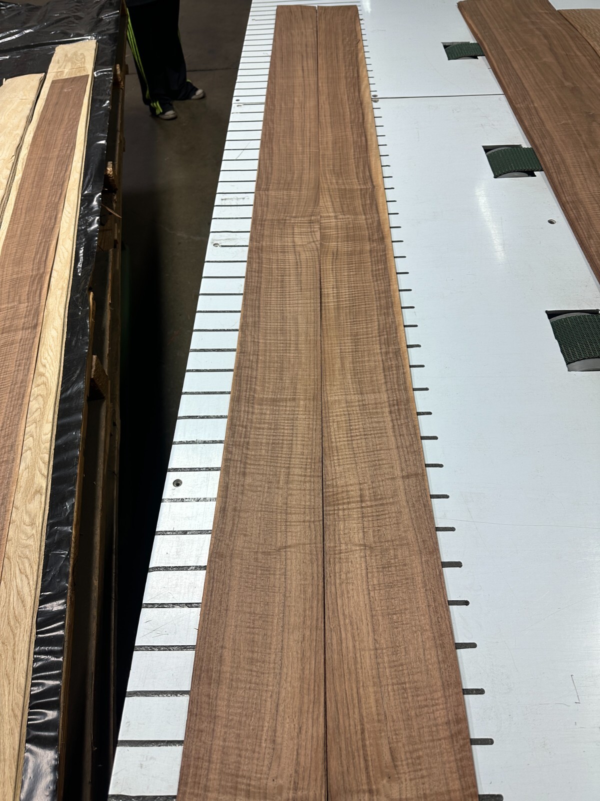 FIGURED Walnut Raw Wood Veneer 2 sheets 95» x 5» 331R