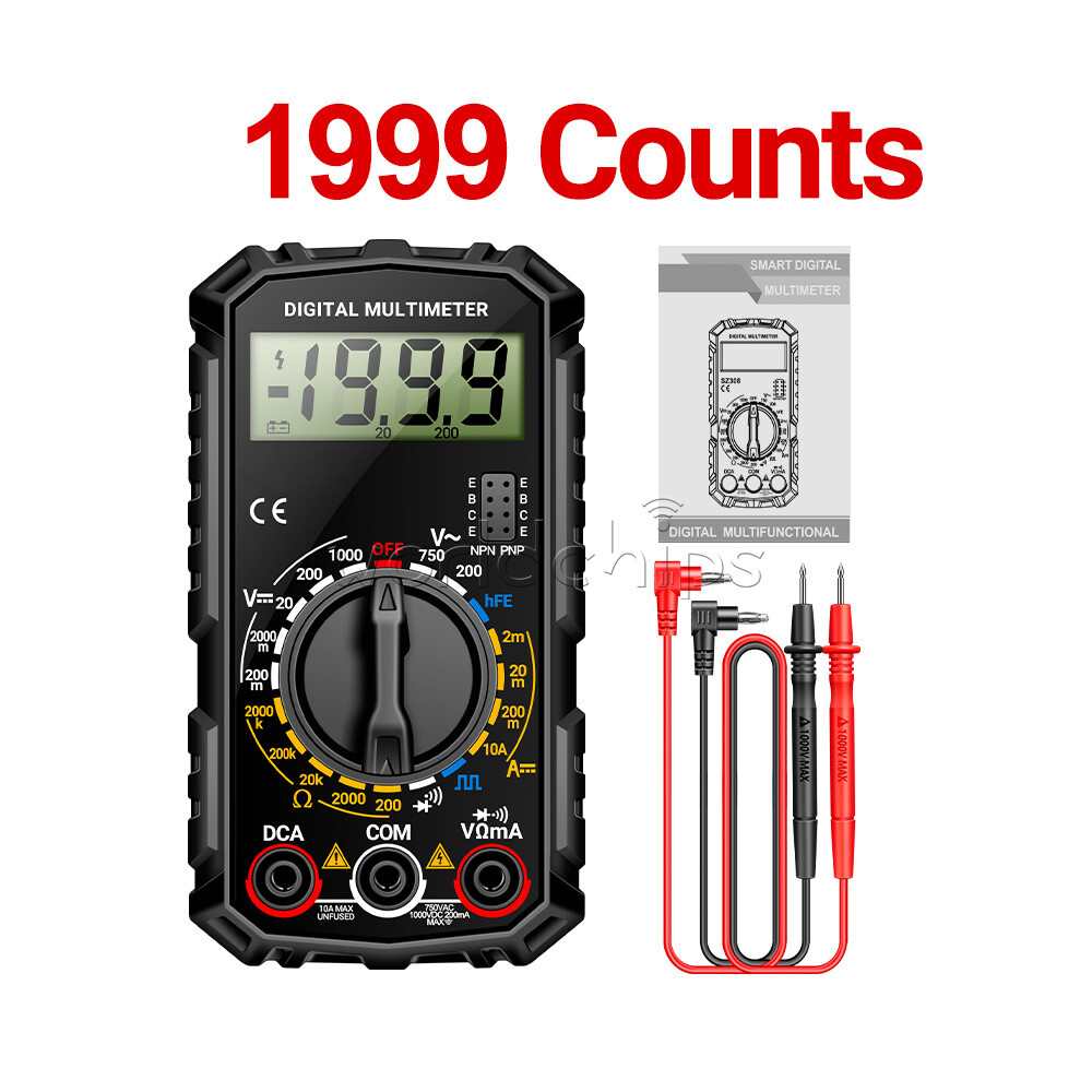 ANENG SZ308 Mini Digital Multimeter AC DC Voltage Current Resistance Meter 1999