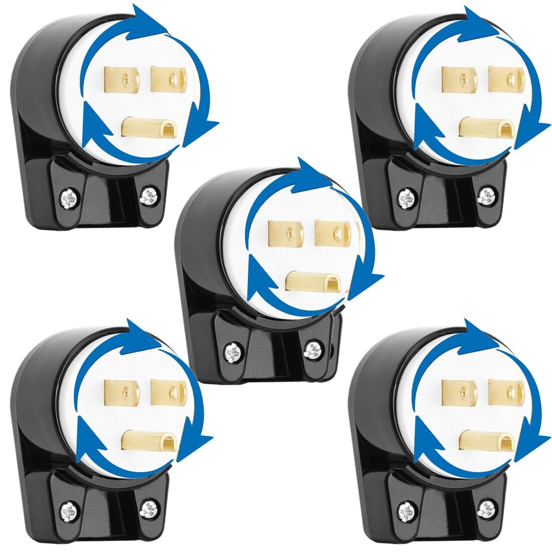 ETL Listed 90 Degree USA Canada 3 Pole Right Angle Nema 5-15P AC Plug 15A 125V