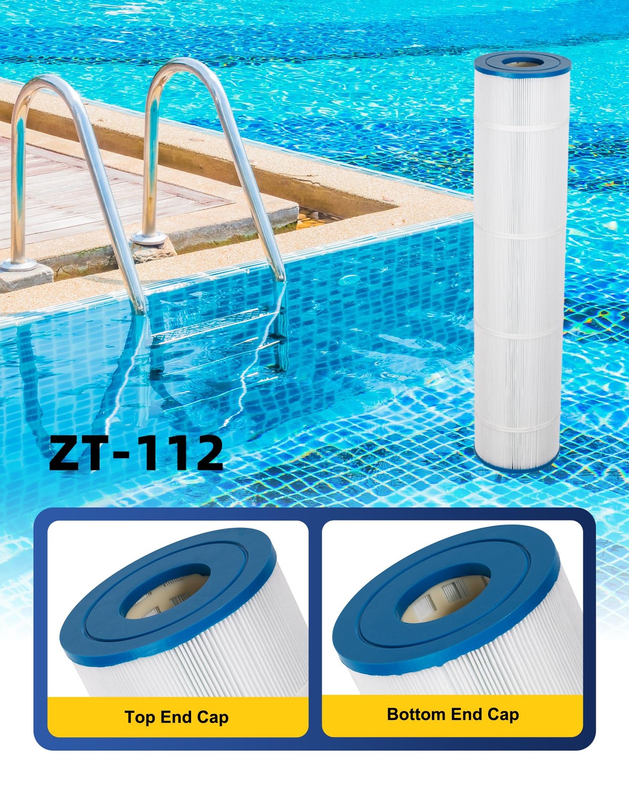 Zotee Pcc130-Pak4 Pool Filter Cartridge Replaces Clean And Clear Plus 520
