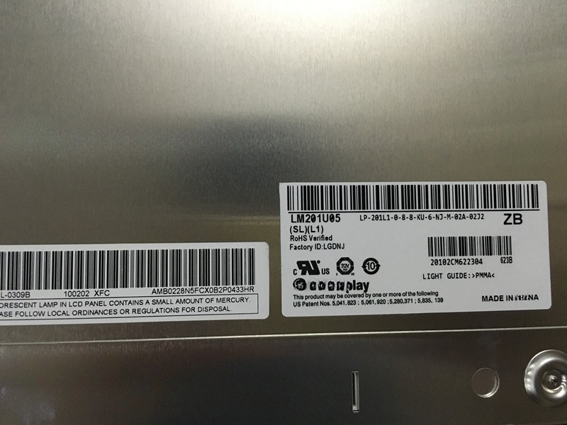New LM201U05-SLL1 20.1-Inch LCD Screen Display Panel LM201U05(SL)(L1)