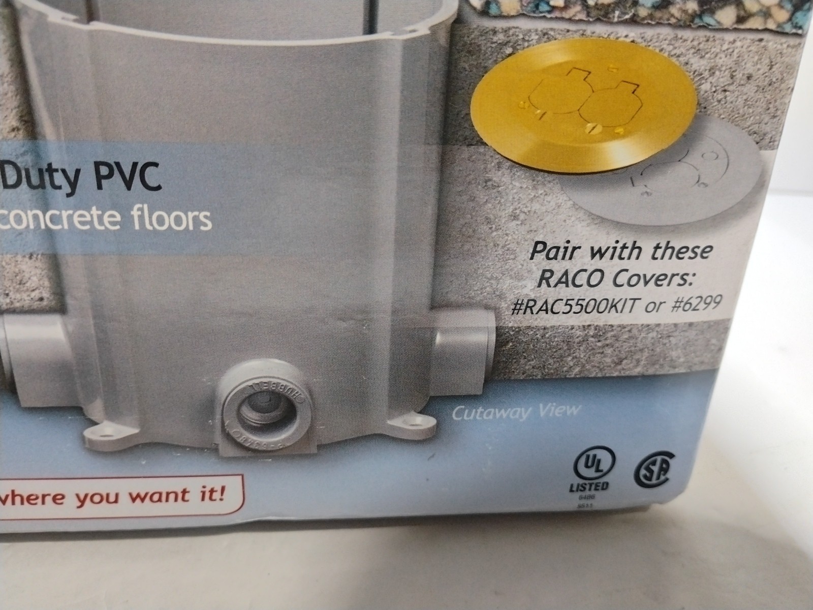 Hubbell Raco 5511 Round Concrete Floor Box Heavy Duty PVC For Poured Concrete