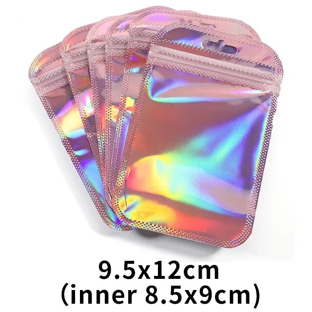 50pcs Laser Printed Bags Transparent Self-Sealing Bag Jewelry Beads Storage bags
