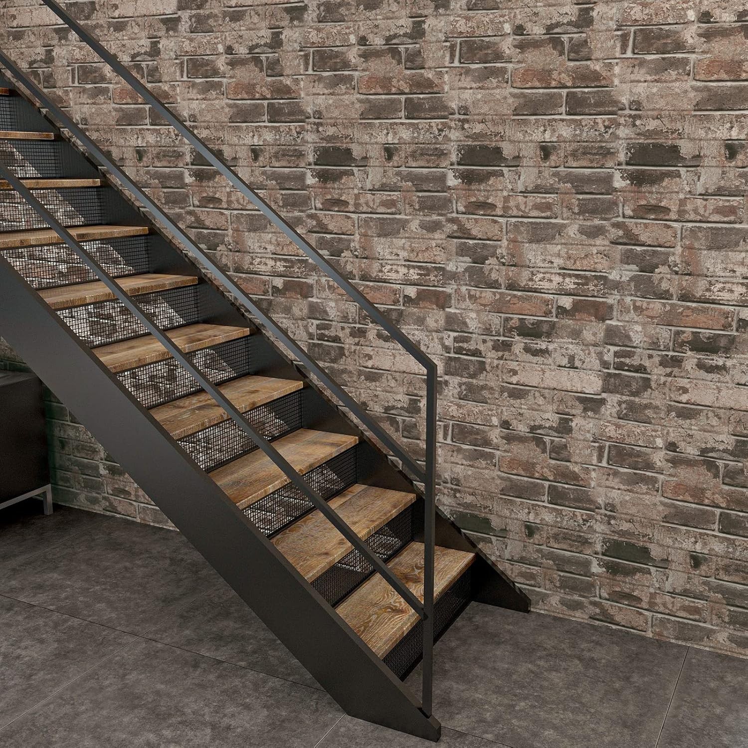 VaryPaper Vintage Brown Brick 15.7''x78.7'',