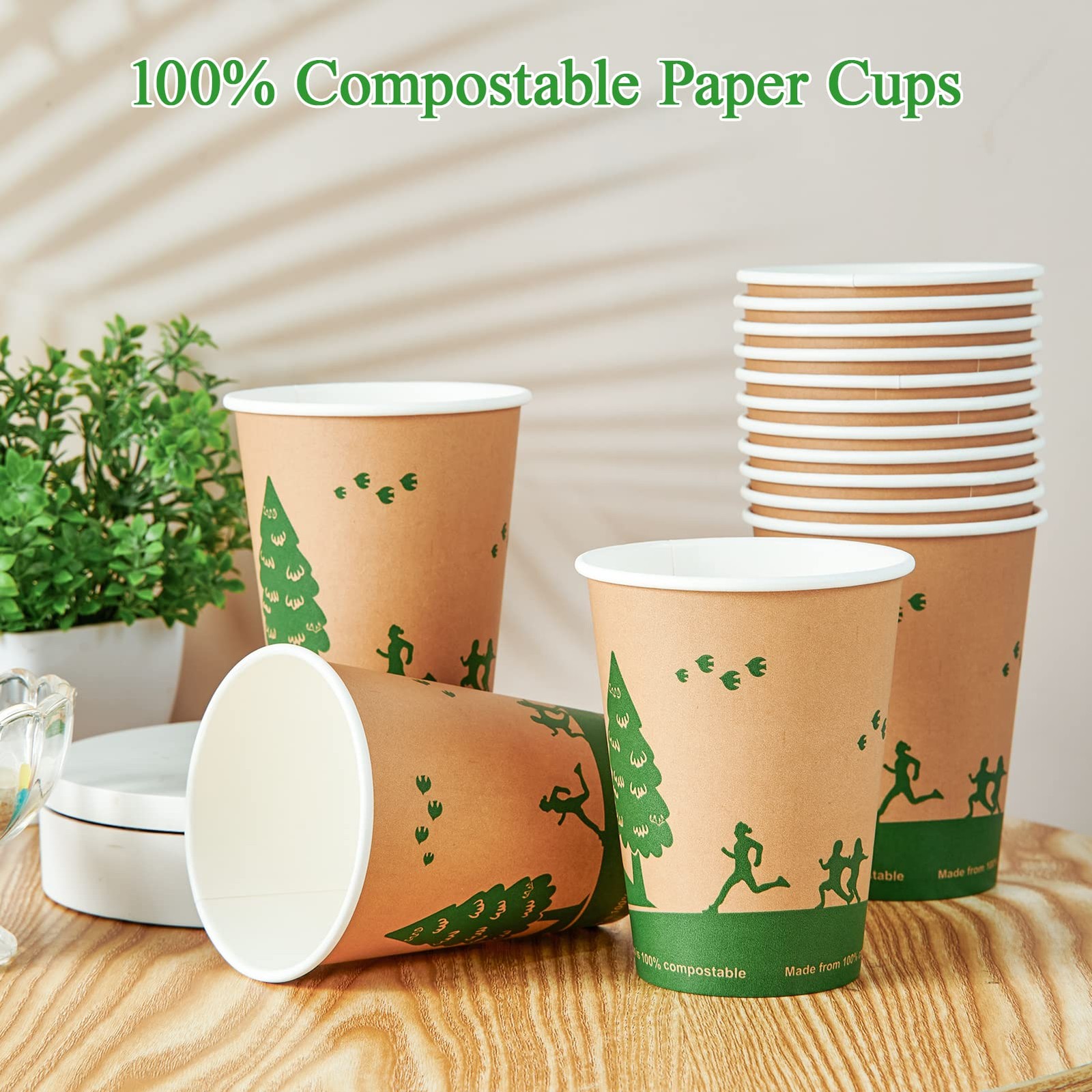240 Count 12 oz Compostable Paper Cups, Biodegradable Disposable Paper Coffee…