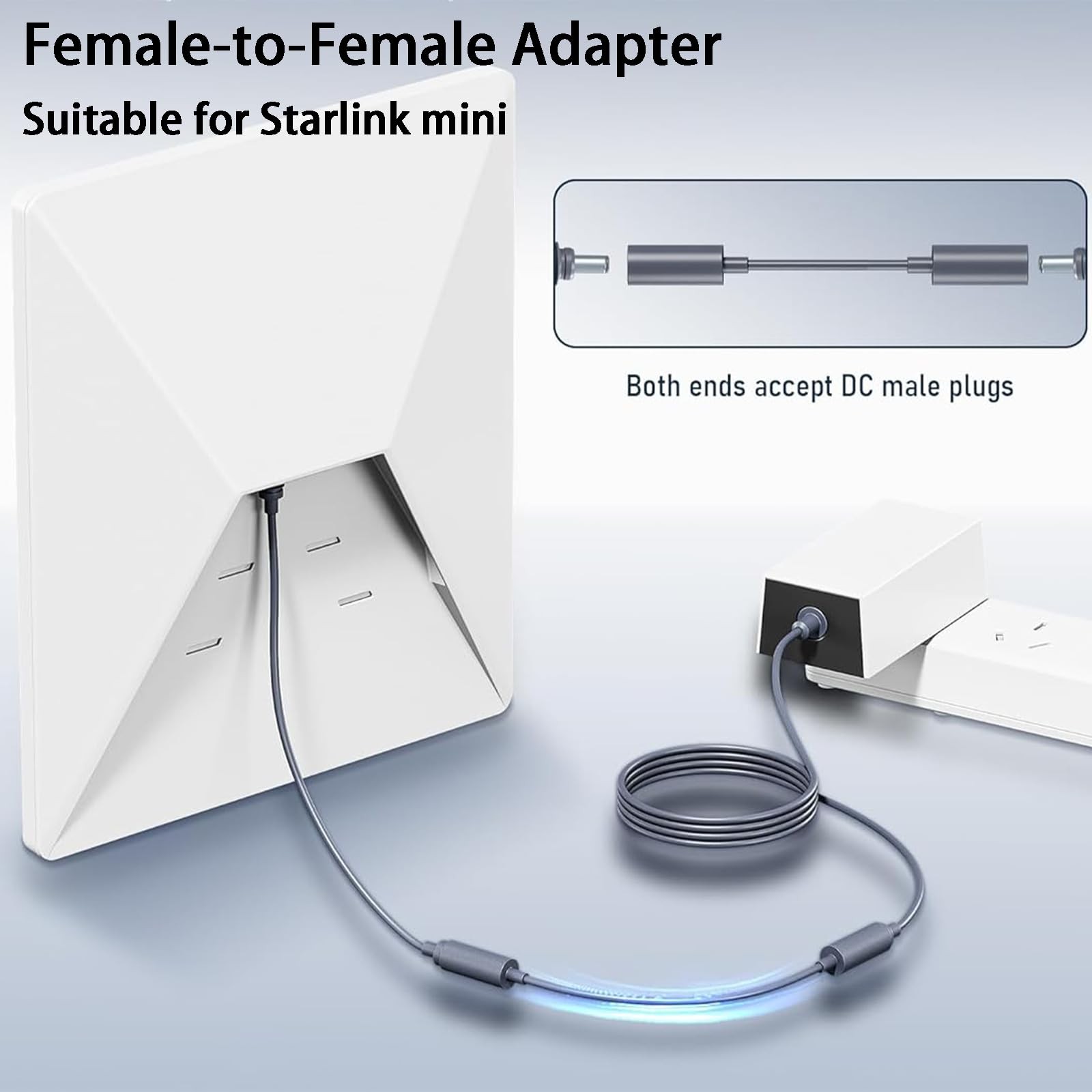 Starlink Mini DC Cable Connector Female to Female Waterproof Power Adapter, P