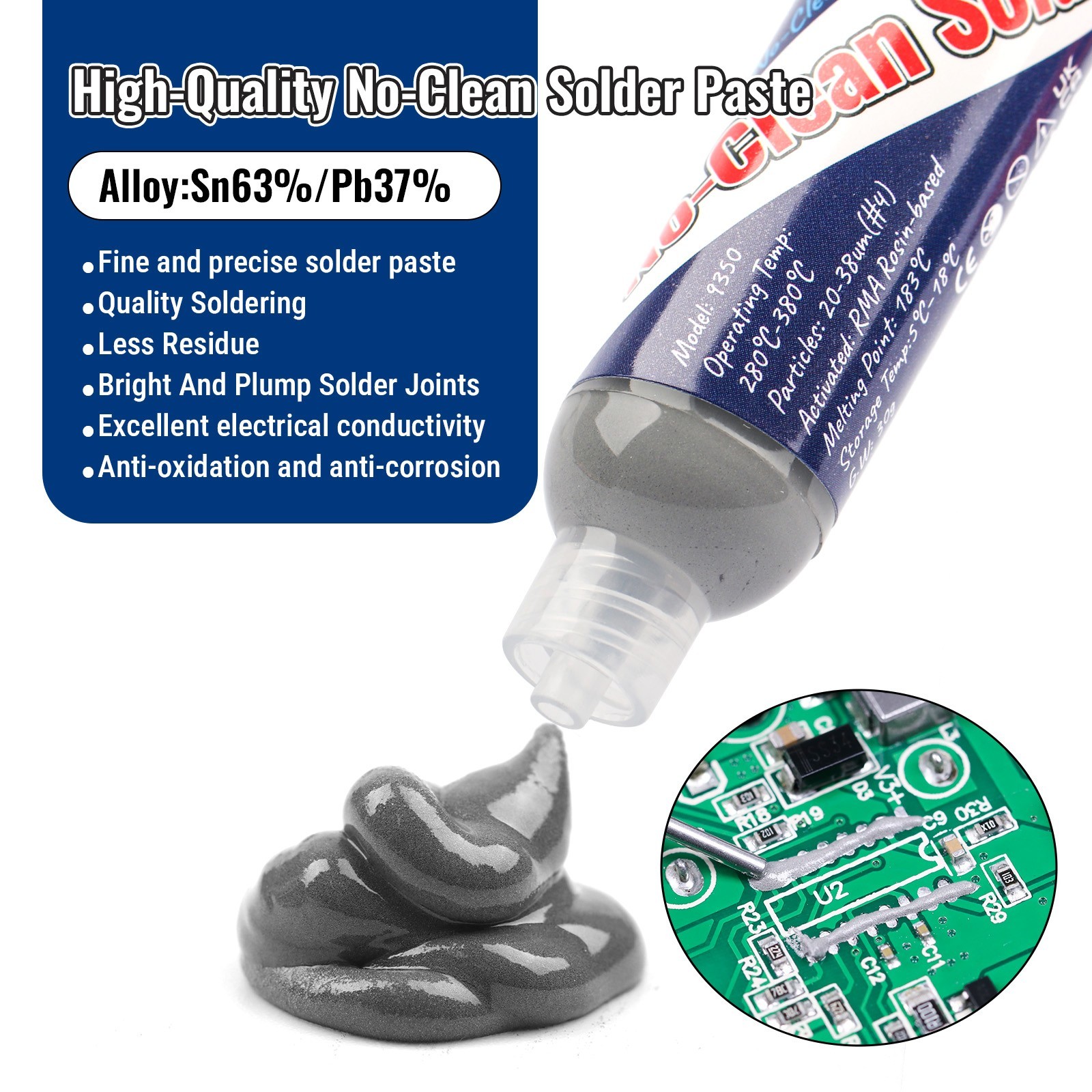 BEEYUIHF 30g x 2 Tin BGA Solder Paste Sn63Pb37 for PCB SMD Electronics Repair