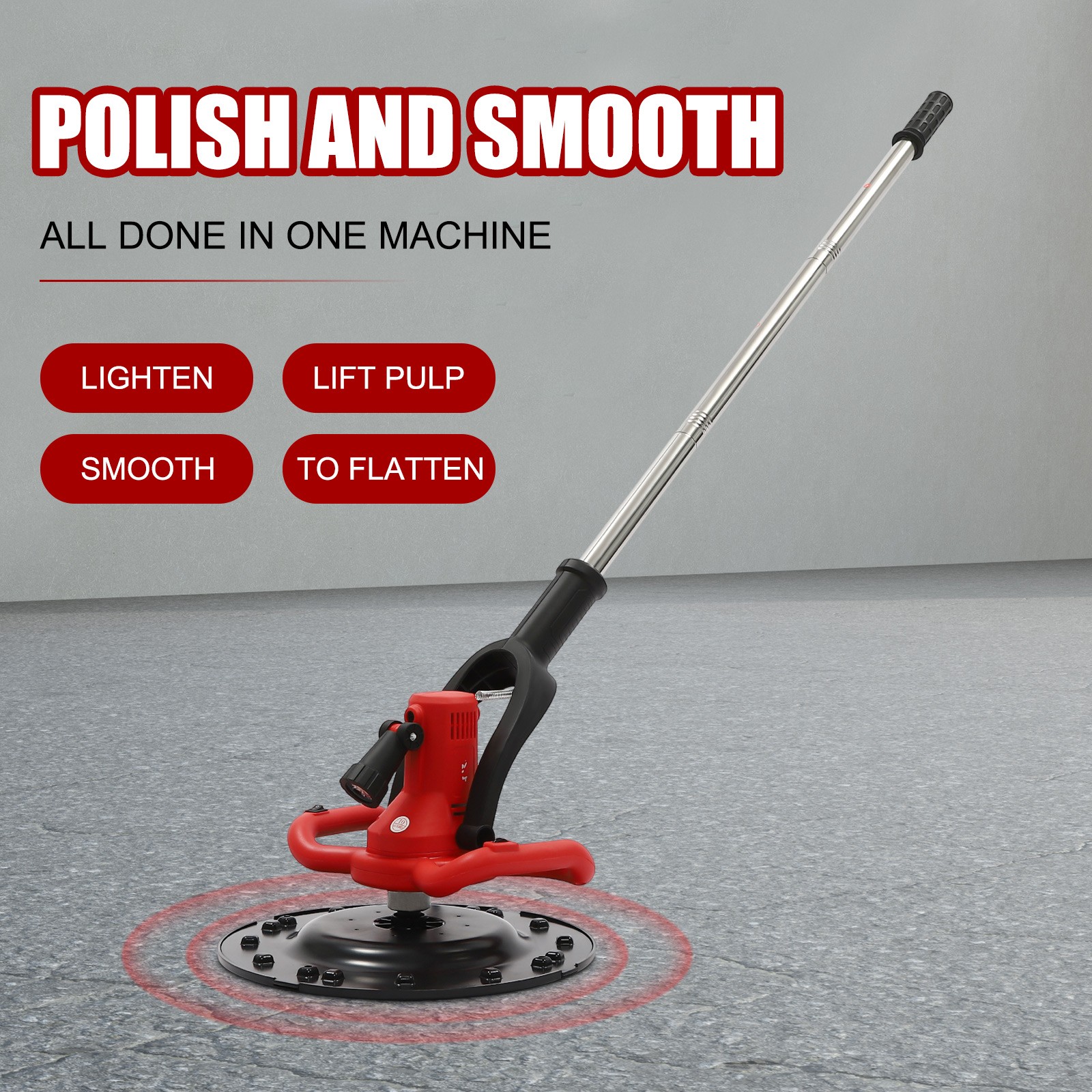Concrete Polisher Grinder, 1680W 110V, 6 Speed 80-200 RPM, 14.96 Inch Disc