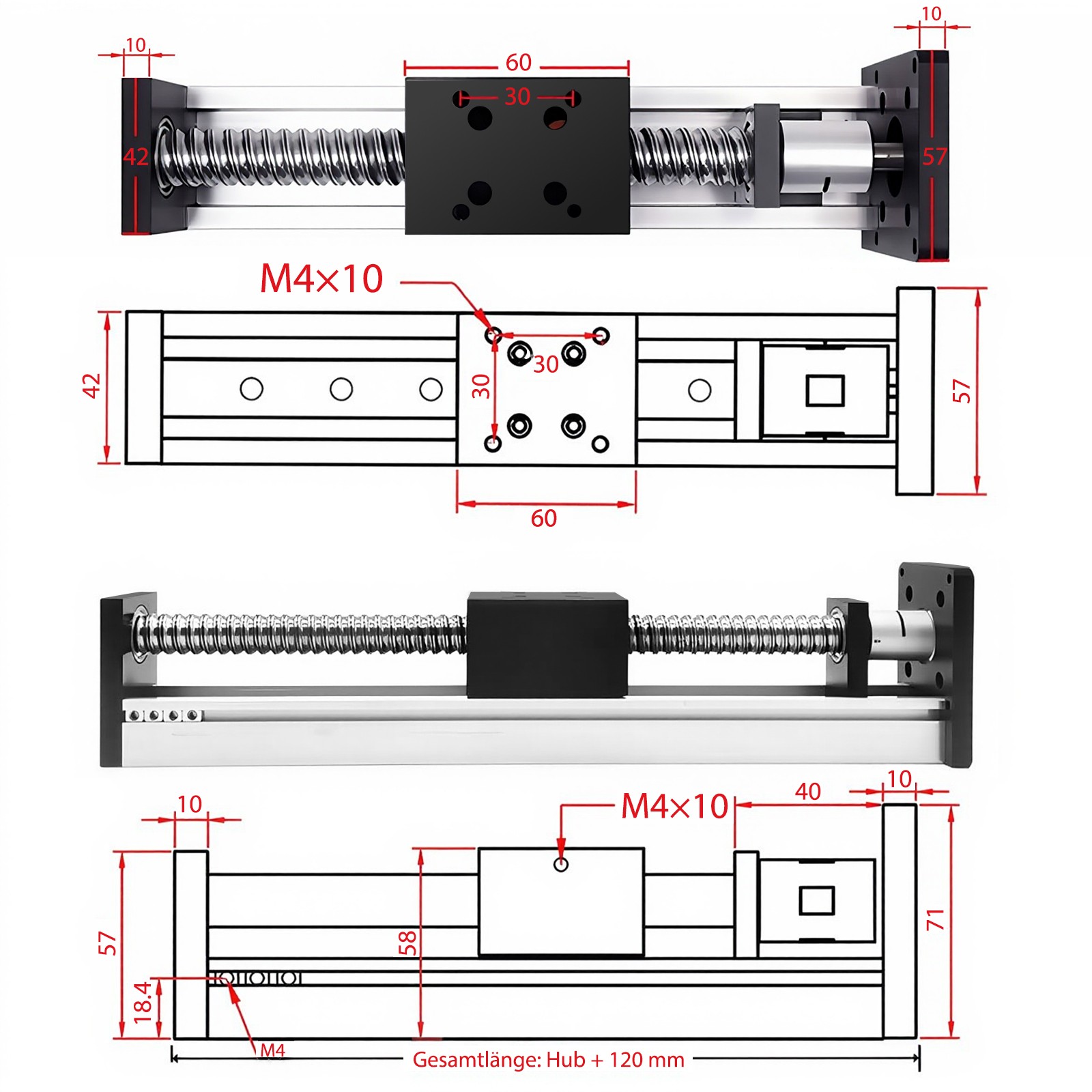 Ball/T-type Screw Slide Sliding Table Guide Linear Stage CNC Motion Module Slide
