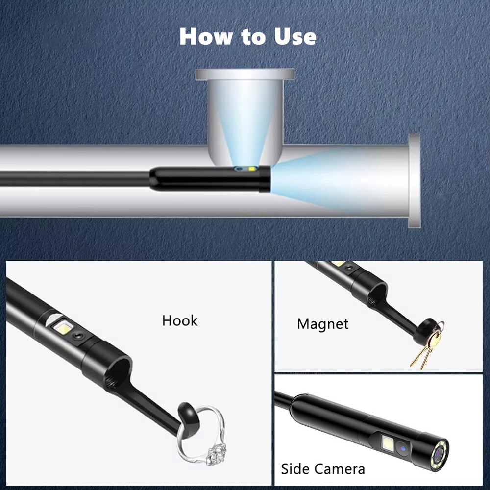 Dual Lens Endoscope Inspection Snake Camera for iPhone iPad Android Cellphone US