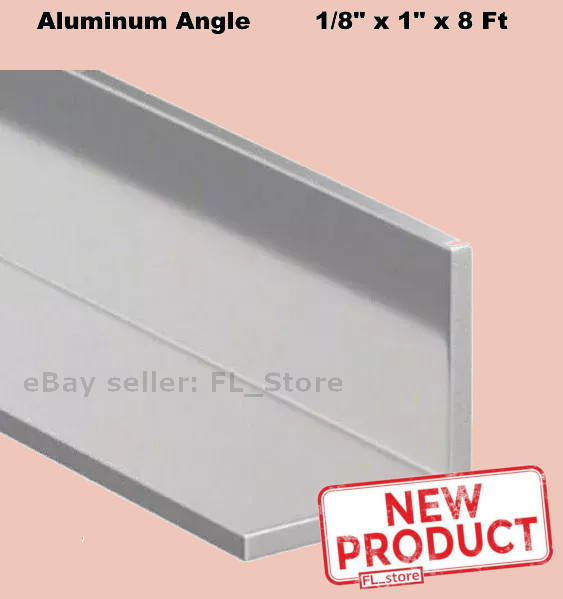 Aluminum Angle 1/8″ x 1″ x 1 in x 8 Feet Mill Finish Alloy 6063 90 Degree Stock