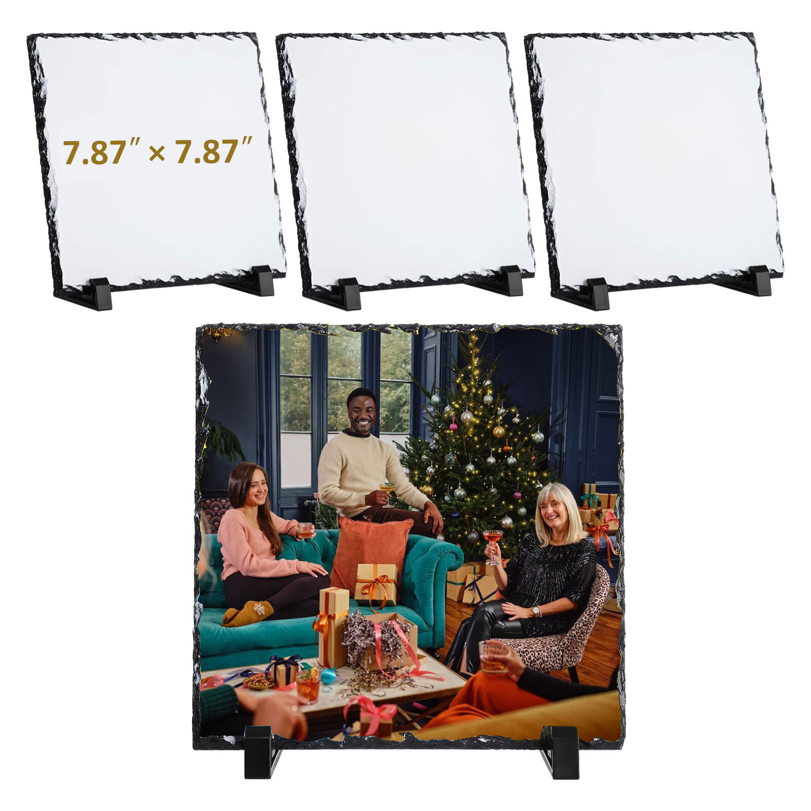 US Stock QOMOLANGMA 20pcs 7.87″ x 7.87″ Square Sublimation Photo Slate