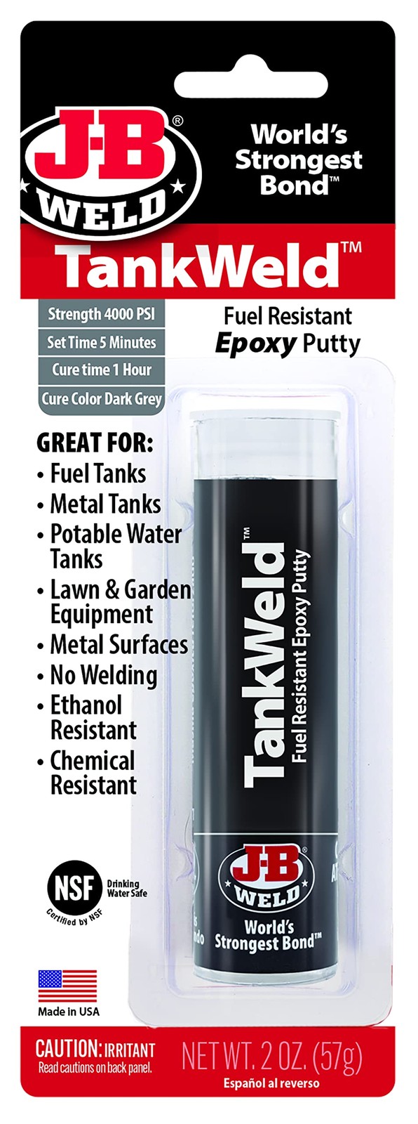 Gas Tank Repair Kit – 1 oz. Dark Grey Epoxy for Durable Sealing