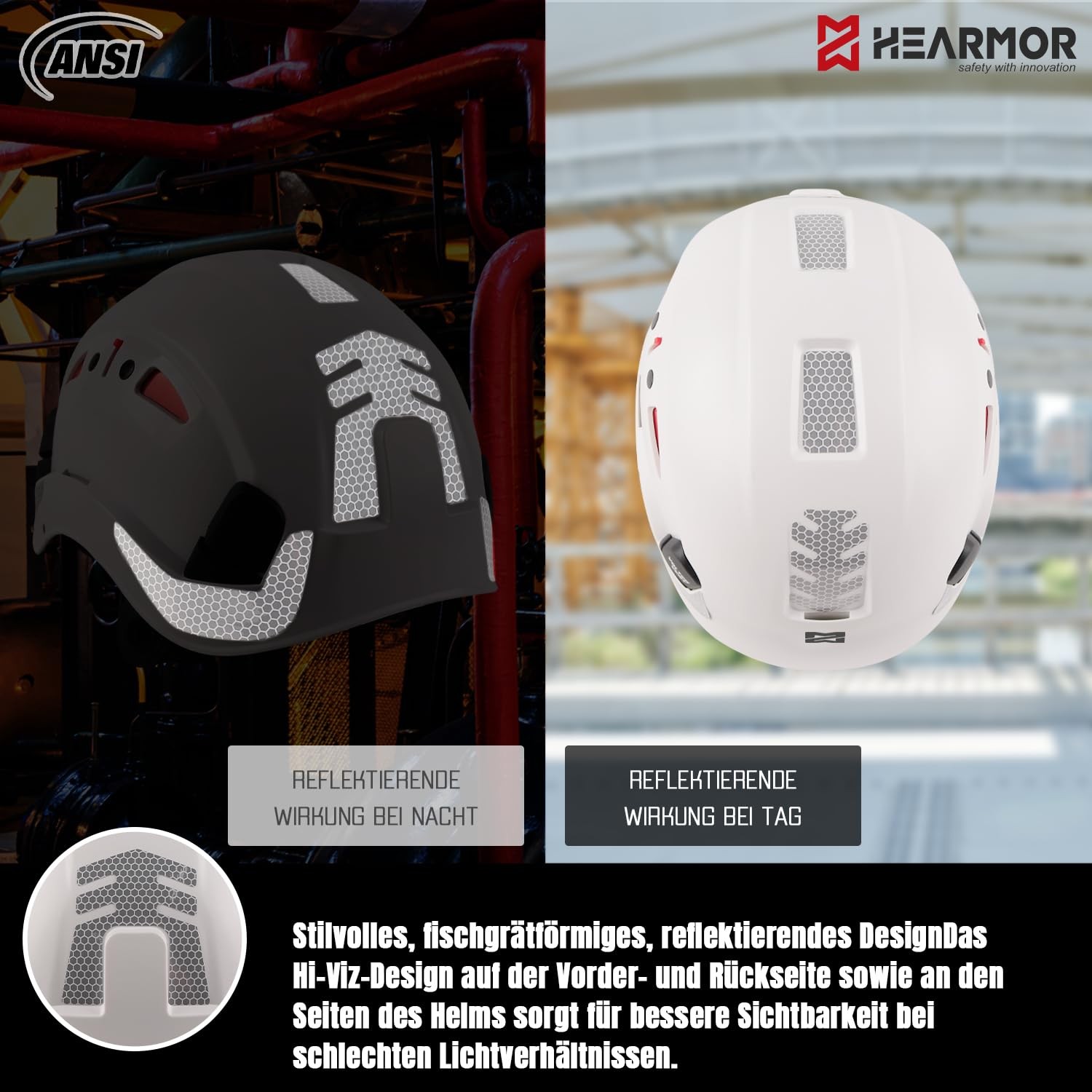 Safety Helmet with Hearing Protection and Visor, EN 397 Certified Ventilated Work…