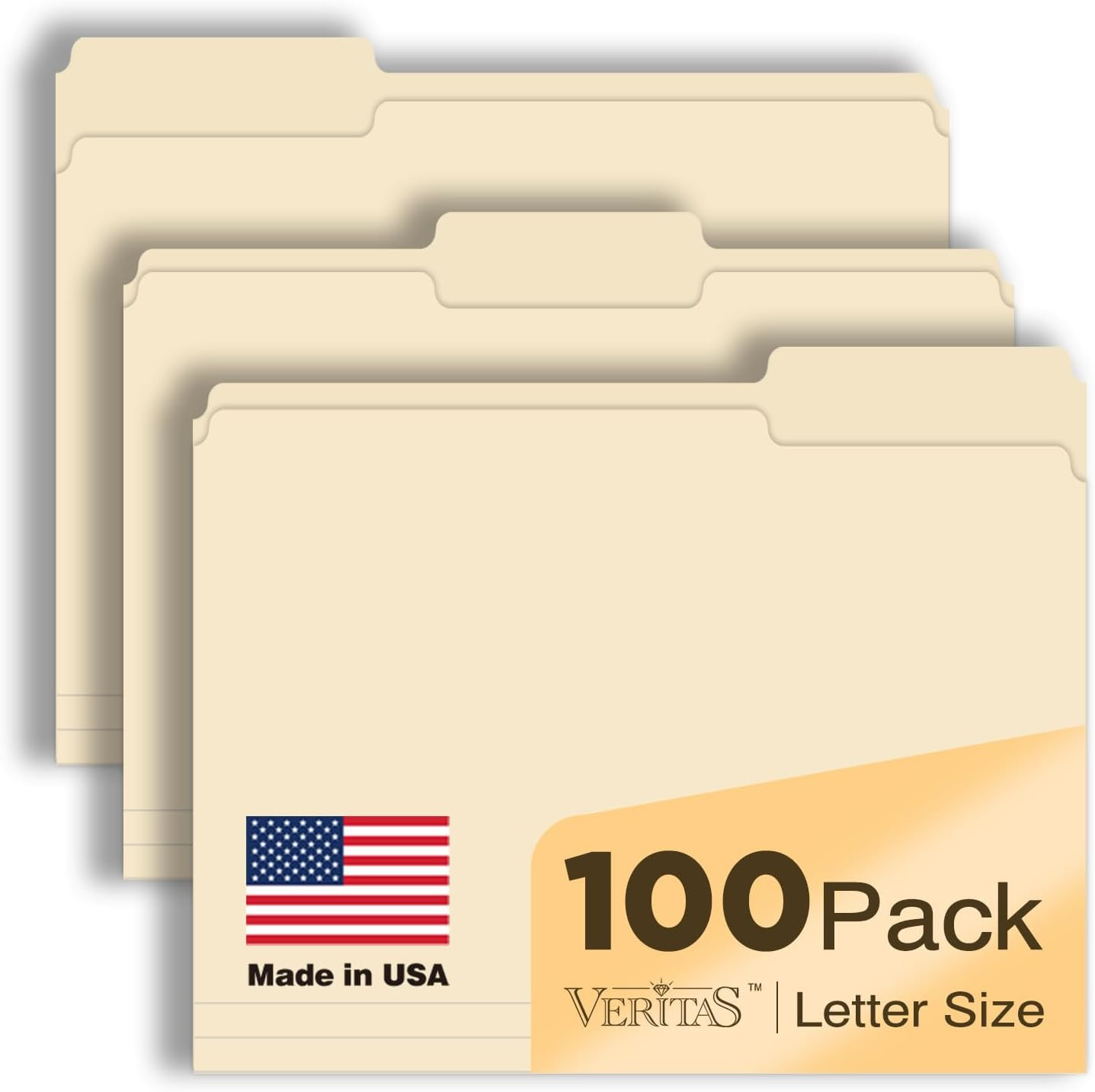Manilla Folders 8.5 X 11 File Folders Letter Size Manila Folder with 1/3 Cut Tab