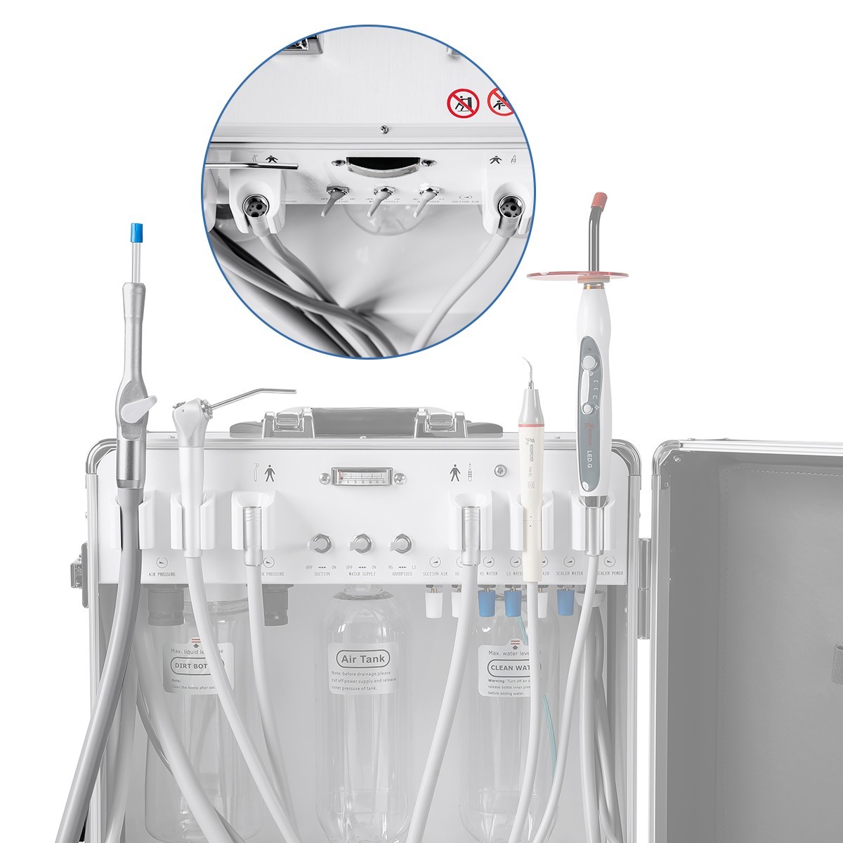 FDA Portable Dental Mobile Delivery Unit With Air Compressor Strong Suction 4H