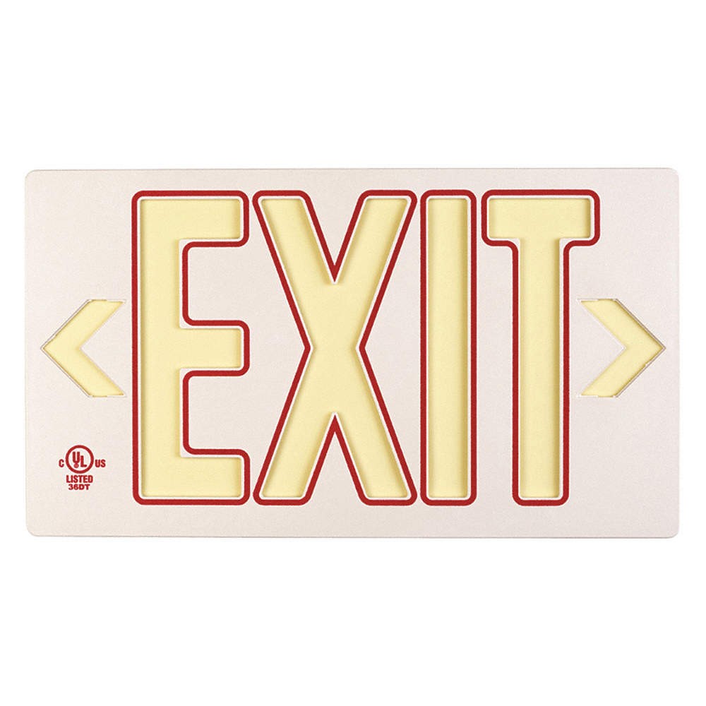 GRAINGER APPROVED GRAN4735 Exit Sign,8 3/4 in x 15 3/8 in,Plastic 6RRE9