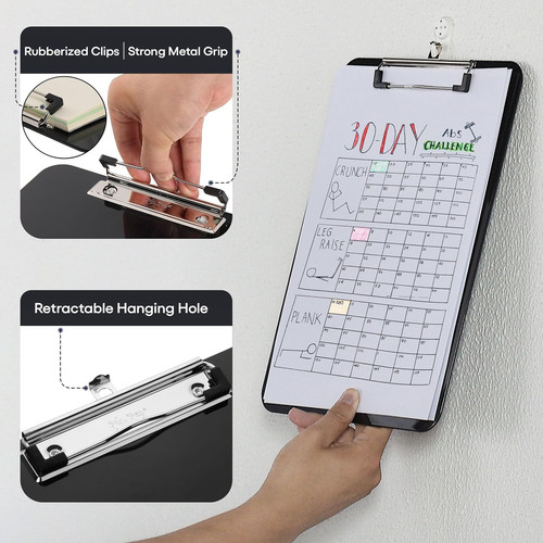 Mr. Pen- Plastic Clipboard, Black, Clip Board, Teacher 1 Pack, Black