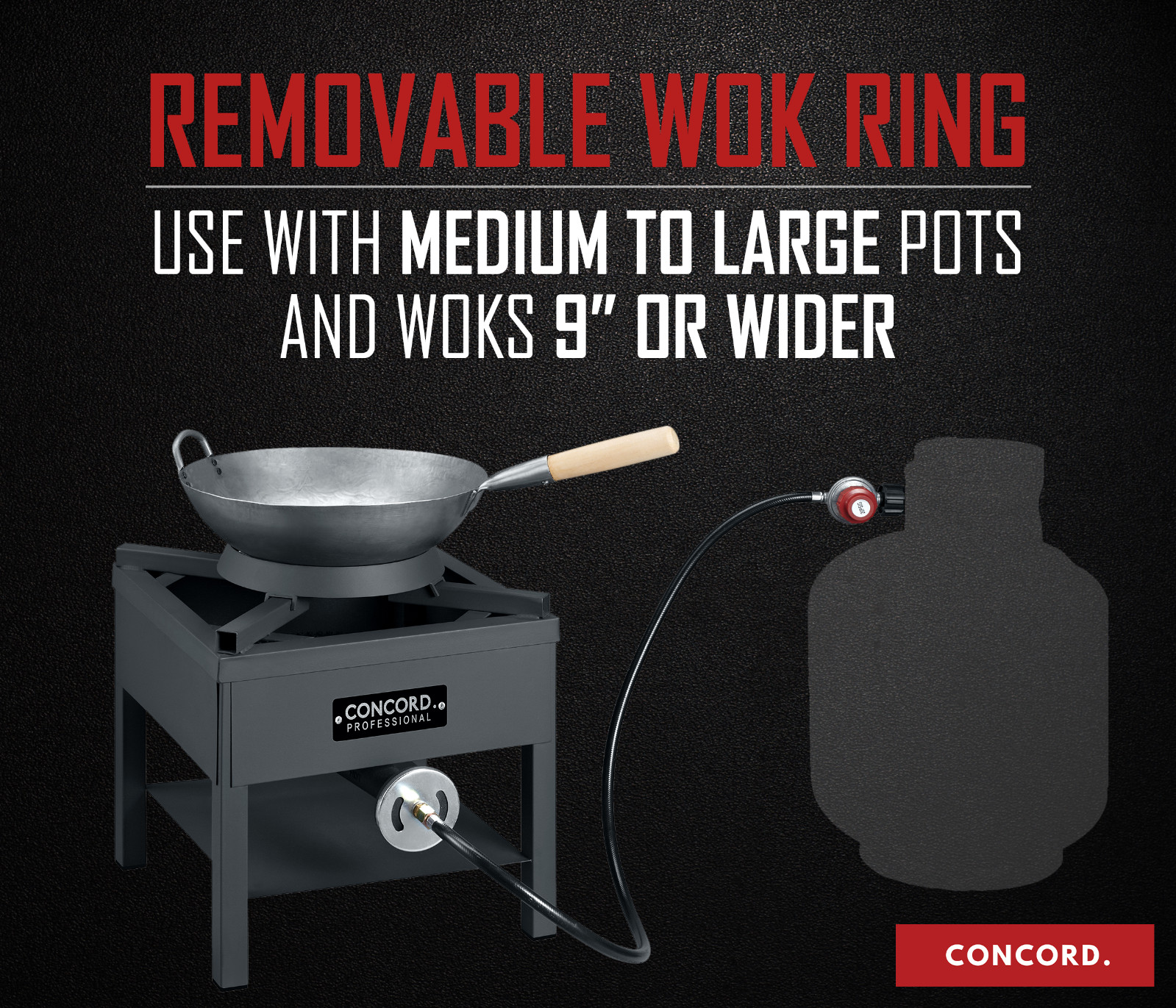 Concord 16″ Professional Single Banjo Wok Burner with Stand