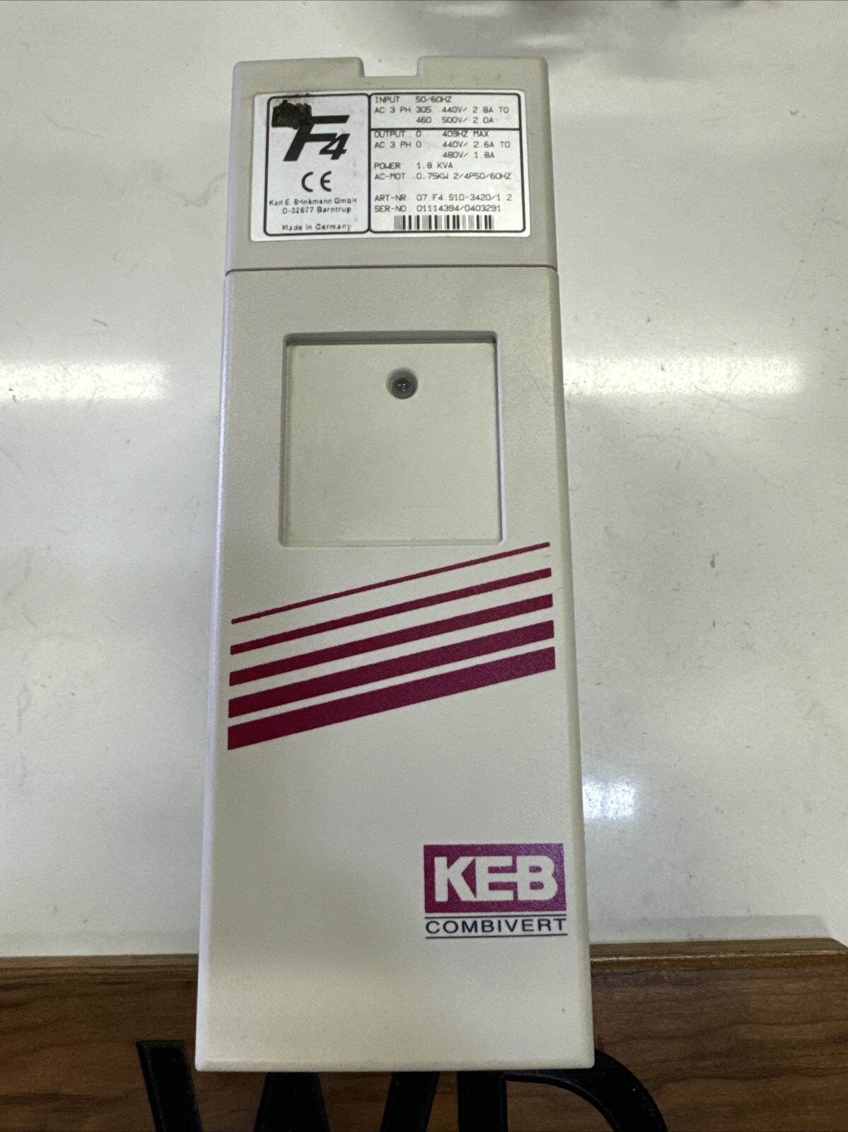 KEB 07.F4.S1D-3420/1.2 Combivert AC Drive 3PH 1.8KVA 480V 1.8A HF Filter