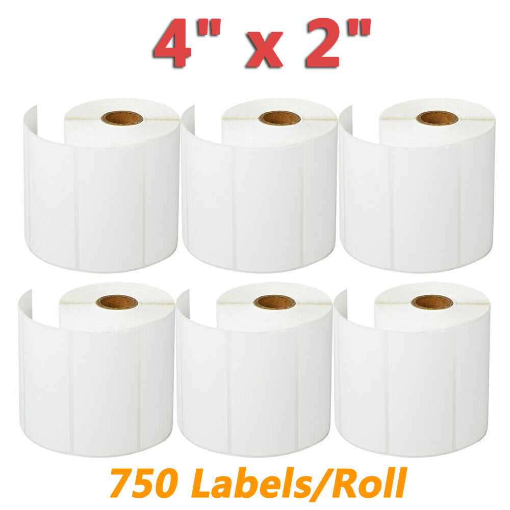 4”x2” Direct Thermal Shipping Labels 750 Labels/Roll For Zebra & Rollo Amazon