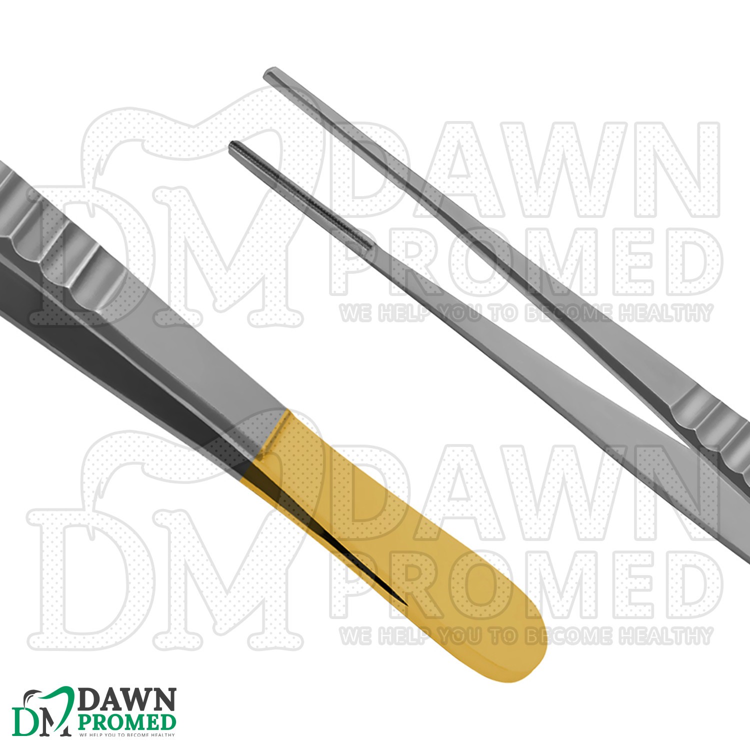 Debakey Artery Tissue Forceps 1×2 Teeth 6″ Gold Handle ENT Surgical Instruments