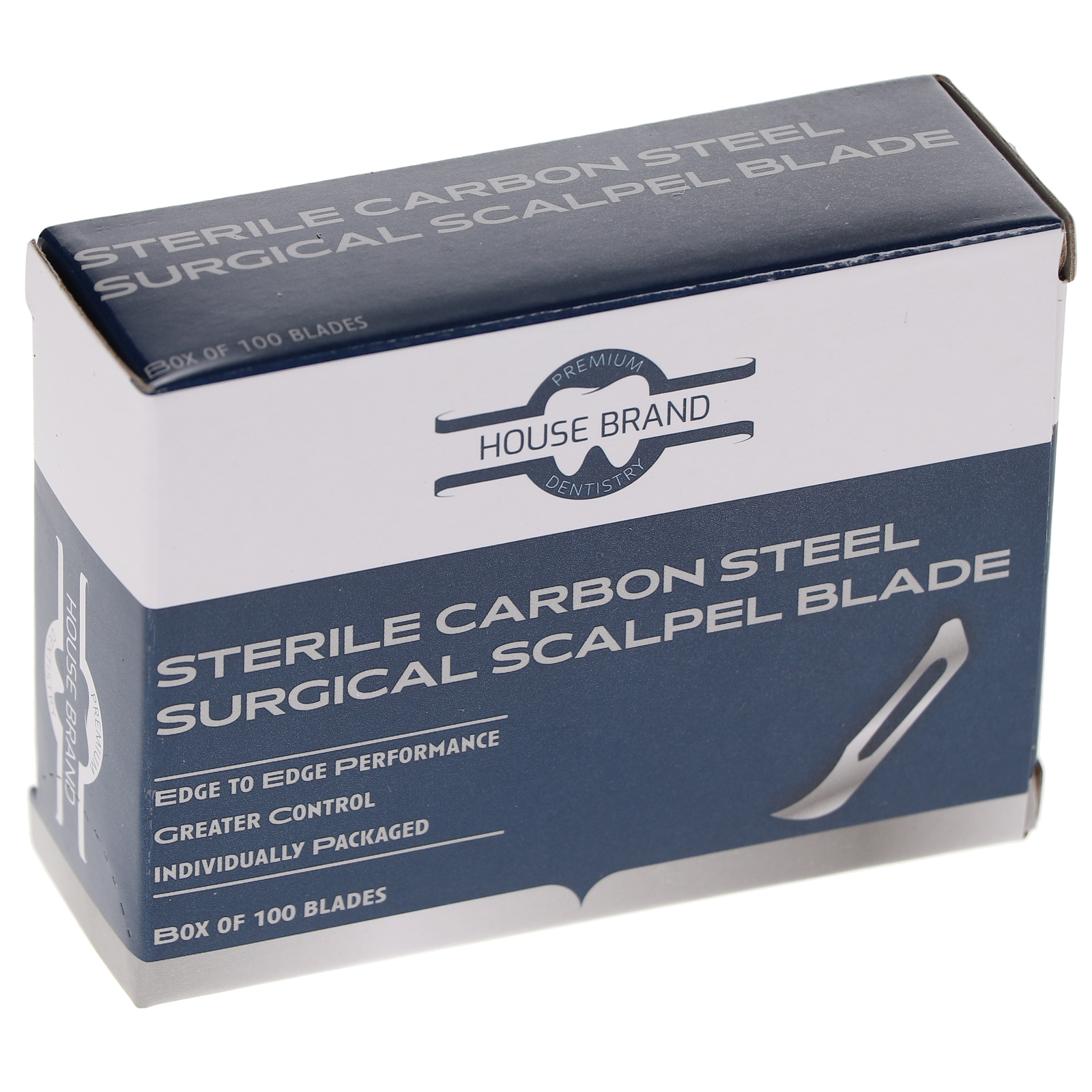 House Brand Dentistry 103104 HSB #15C Sterile Carbon Steel Scalpel Blades 100/Pk