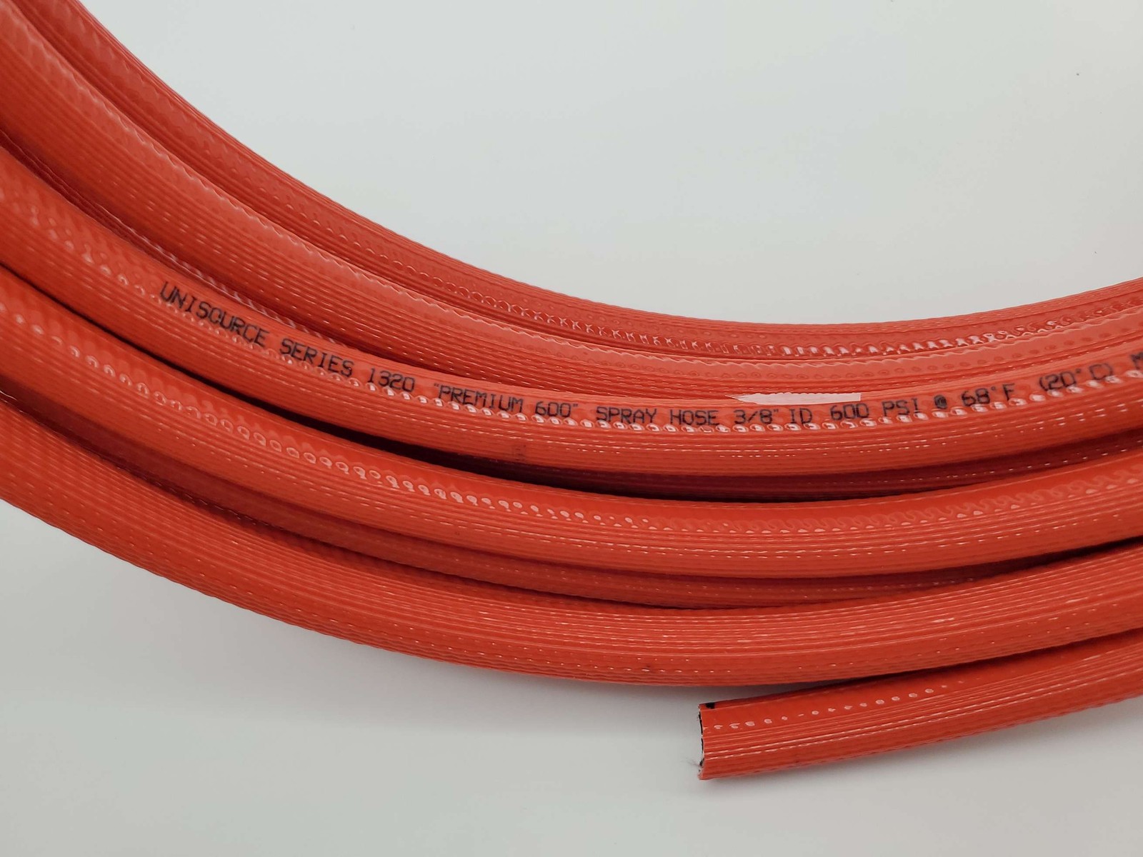3/8″ PVC Spray Hose 50FT 600PSI Water, Air, Chemicals Unisource 1360-038 Orange