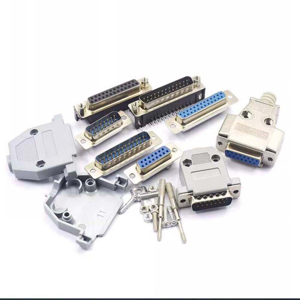 DB15/25/37 Pin D-Sub Female/Male Solder Type Connector + Metal/Plastic Shell