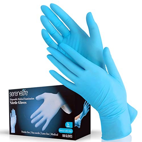 SereneLife SLGMD100L 100 Pcs. Soft Industrial Gloves (Extra Large)