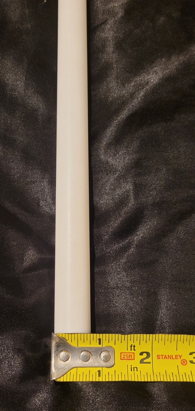 Teflon 3/4 Dia Round Stock 12″ long (.750 X 12.000) INV#W-82