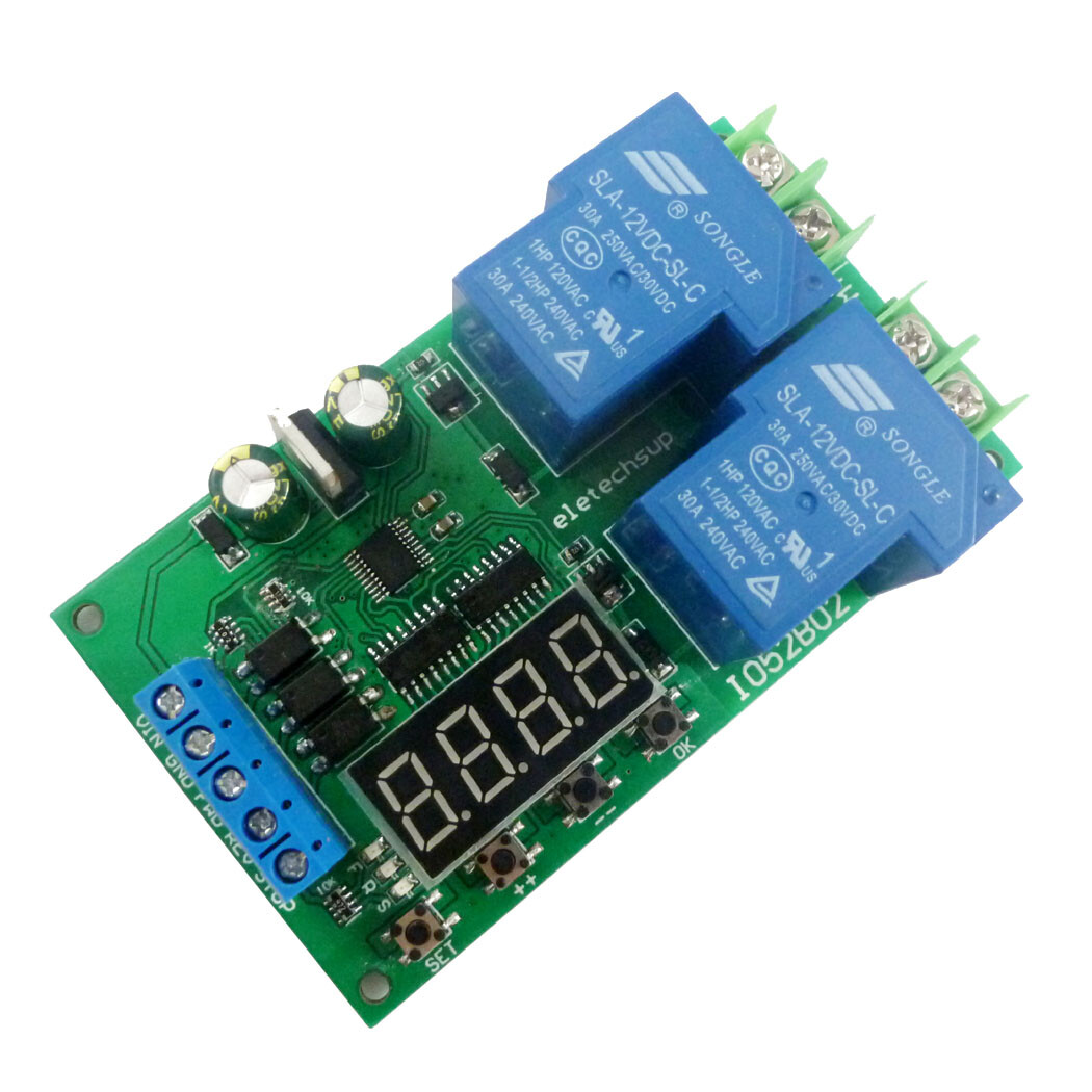 30A12V DC/AC Motor Forward & Reverse Controller 0.1-999.9S Delay Relay Modul