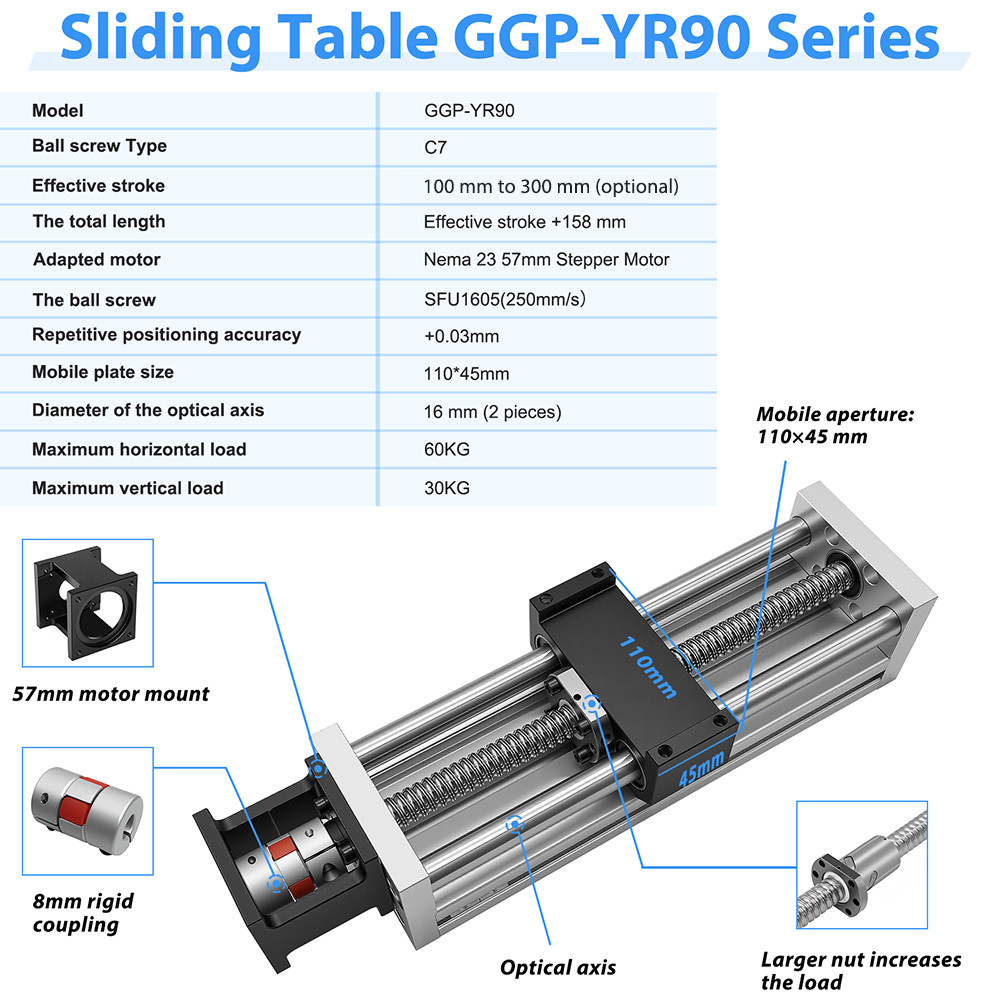 Ball/T-type Screw Slide Sliding Table Guide Linear Stage CNC Motion Module Slide