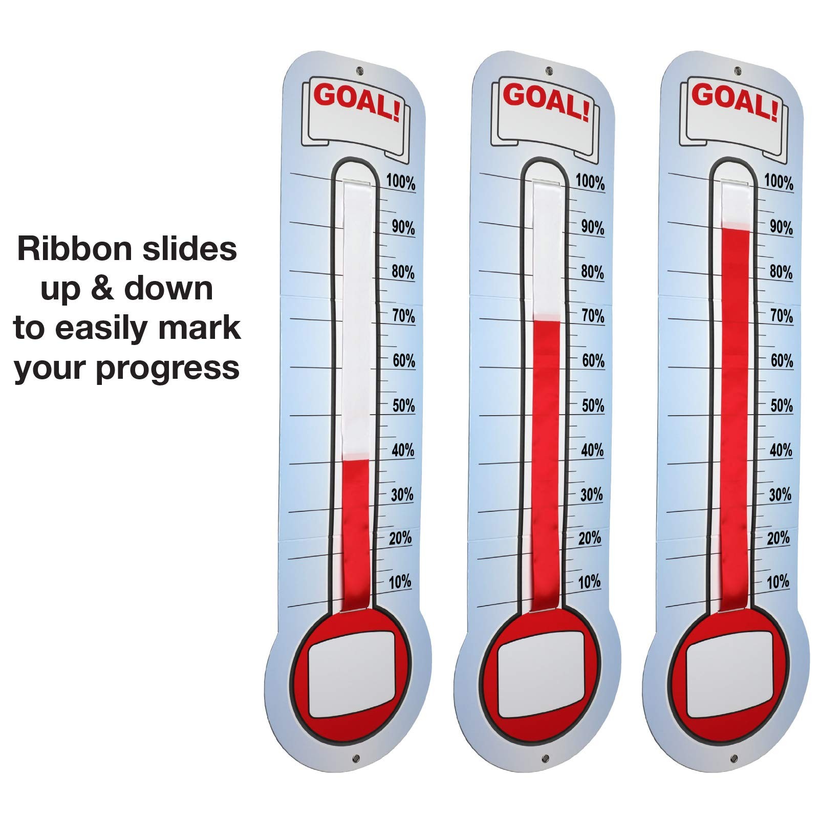 Global Printed Products Fundraising Thermometer Chart Goal Multicoloured