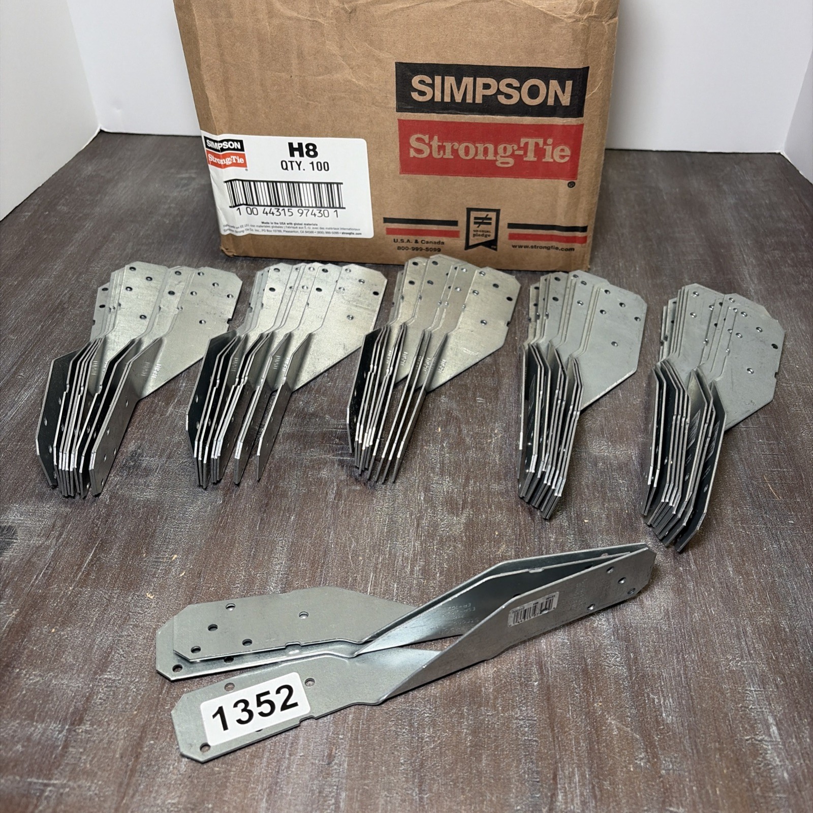 New Simpson Strong-Tie H8 18-Gauge ESR-2523 Galvanized Hurricane Tie Lot Of 53