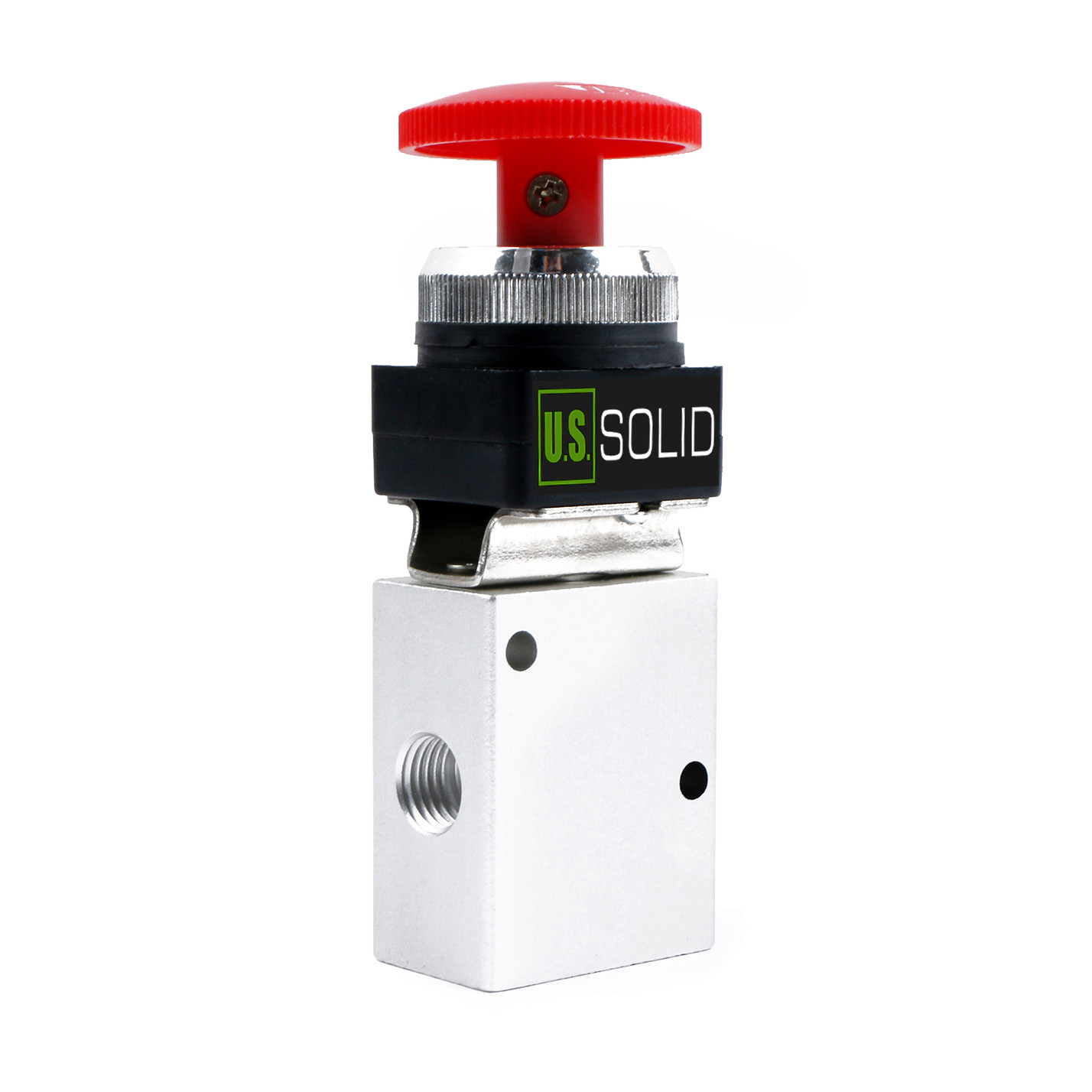 U.S. Solid 1/4″ Pneumatic Control Mechanical Valve 3 Way 2 Position Red Button