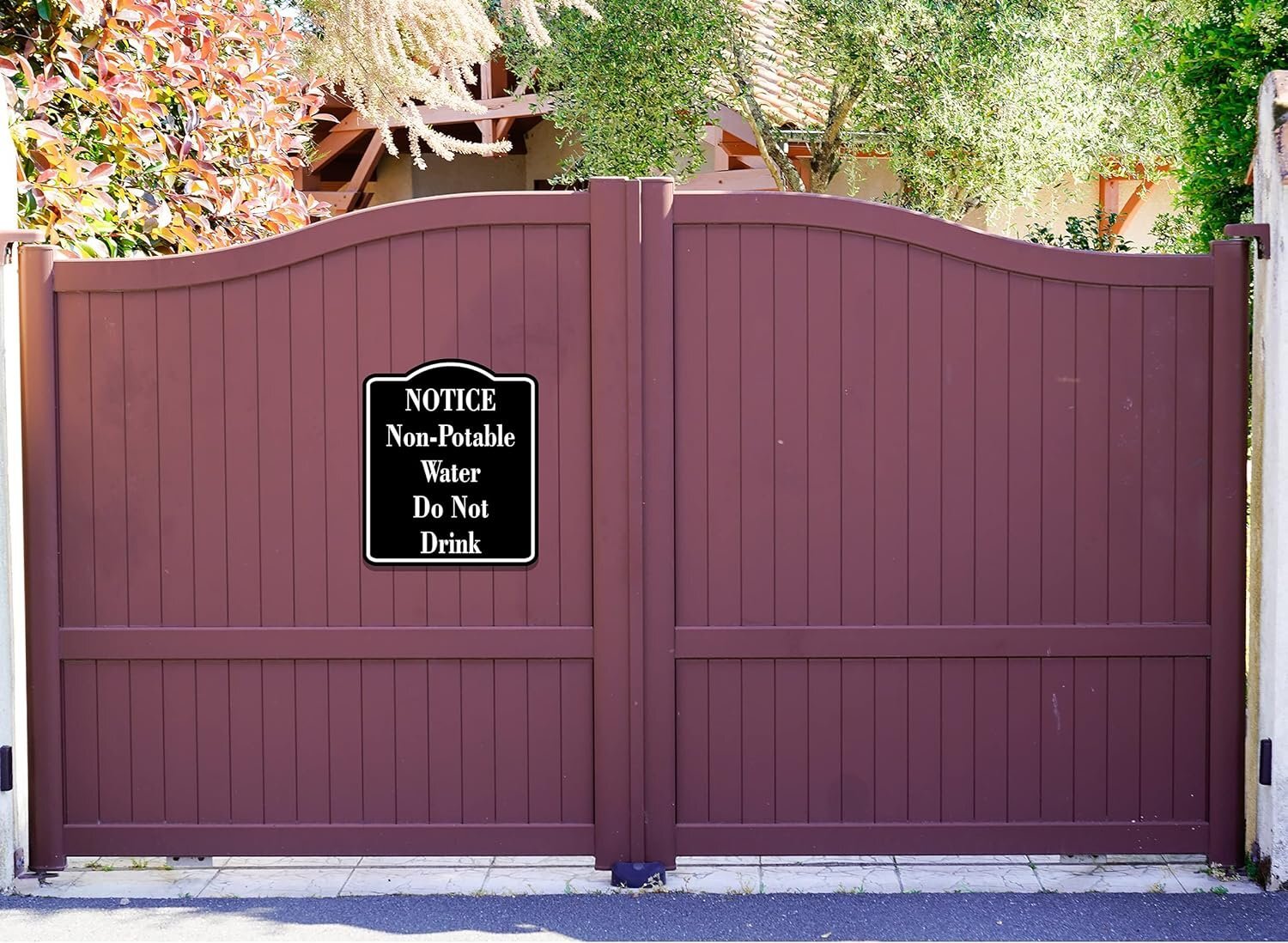 NOTICE Non-Potable Water Do Not Drink BLACK Aluminum Composite Sign, 15″x18″
