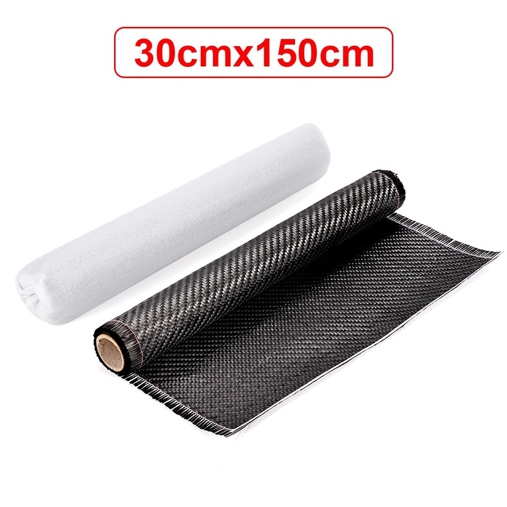 4.9FT x 11.8″ Carbon Fiber Fabric Roll Pure Fabric Carbon Fiber Sheet 2×2 Twill
